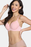 Zivame Padded Wired 3/4th Coverage T-Shirt Bra - Powder Pink — thumbnail 3
